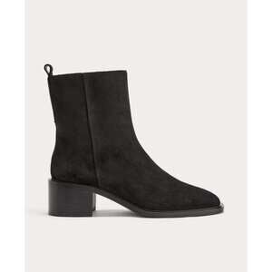 Everlane City Boot in Black Suede, Size 8.5, Leather